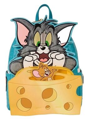 Loungefly Tom and Jerry Cartoon Cheese Plush/Figural Backpack NWT